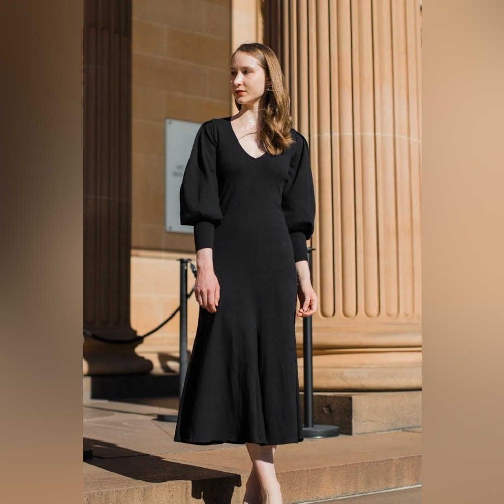 BEAUFILLE Black midi dress